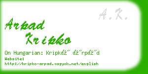 arpad kripko business card